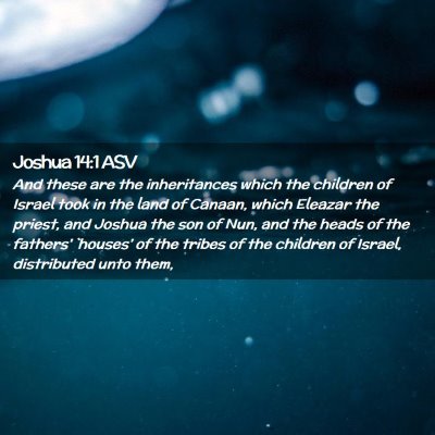 Picture 02 - Joshua 14:1 ASV - And these are the inheritances which the children - Bible Verse Picture