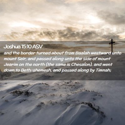 Picture 02 - Joshua 15:10 ASV - and the border turned about from Baalah westward - Bible Verse Picture