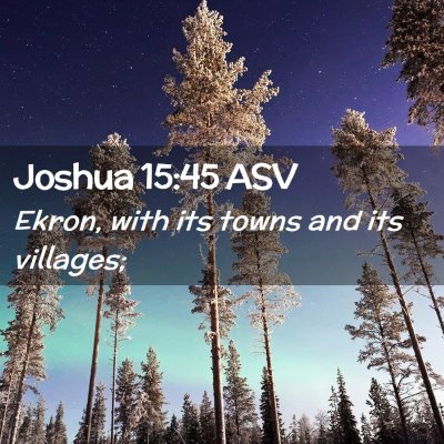 Picture 02 - Joshua 15:45 ASV - Ekron, with its towns and its - Bible Verse Picture