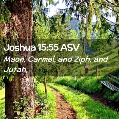 Picture 02 - Joshua 15:55 ASV - Maon, Carmel, and Ziph, and - Bible Verse Picture
