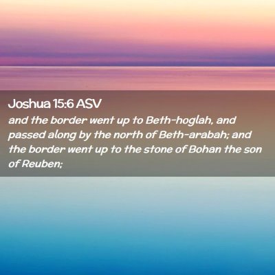 Picture 02 - Joshua 15:6 ASV - and the border went up to Beth-hoglah, and passed - Bible Verse Picture