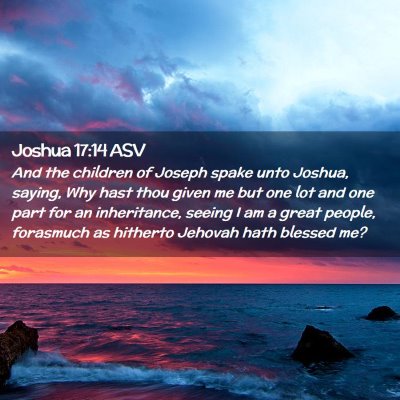 Picture 02 - Joshua 17:14 ASV - And the children of Joseph spake unto Joshua, - Bible Verse Picture