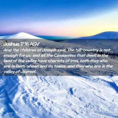 Picture 02 - Joshua 17:16 ASV - And the children of Joseph said, The hill-country - Bible Verse Picture