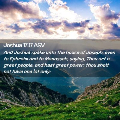 Picture 02 - Joshua 17:17 ASV - And Joshua spake unto the house of Joseph, even - Bible Verse Picture