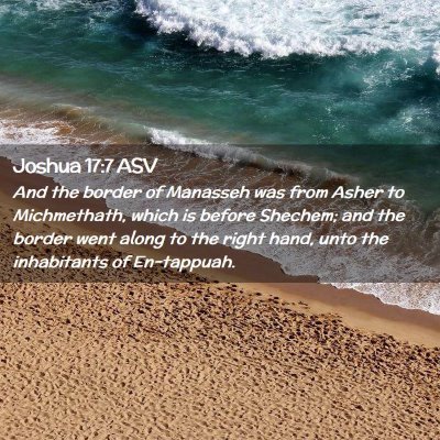 Picture 02 - Joshua 17:7 ASV - And the border of Manasseh was from Asher to - Bible Verse Picture