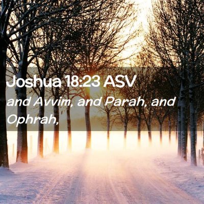 Picture 02 - Joshua 18:23 ASV - and Avvim, and Parah, and - Bible Verse Picture