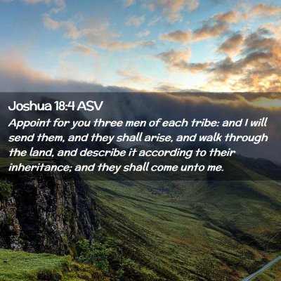 Picture 02 - Joshua 18:4 ASV - Appoint for you three men of each tribe: and I - Bible Verse Picture