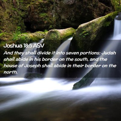 Picture 02 - Joshua 18:5 ASV - And they shall divide it into seven portions: - Bible Verse Picture