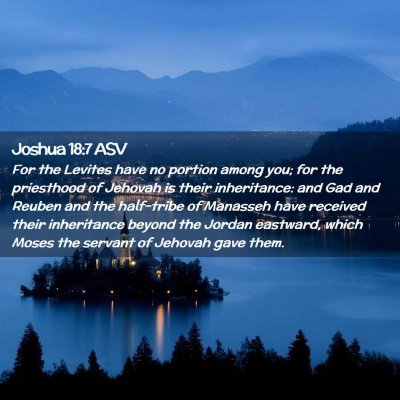 Picture 02 - Joshua 18:7 ASV - For the Levites have no portion among you; for - Bible Verse Picture