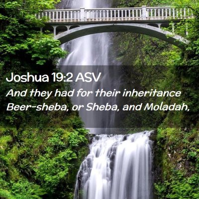 Picture 02 - Joshua 19:2 ASV - And they had for their inheritance Beer-sheba, or - Bible Verse Picture