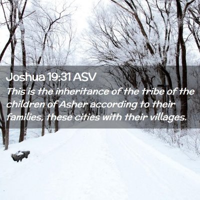 Picture 02 - Joshua 19:31 ASV - This is the inheritance of the tribe of the - Bible Verse Picture
