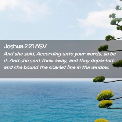 Picture 02 - Joshua 2:21 ASV - And she said, According unto your words, so be - Bible Verse Picture