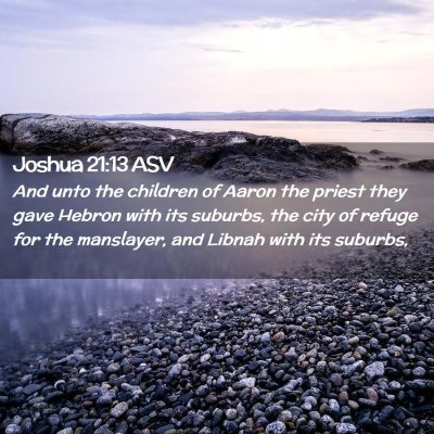 Picture 02 - Joshua 21:13 ASV - And unto the children of Aaron the priest they - Bible Verse Picture