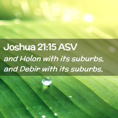 Picture 02 - Joshua 21:15 ASV - and Holon with its suburbs, and Debir with its - Bible Verse Picture