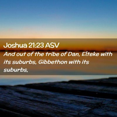 Picture 02 - Joshua 21:23 ASV - And out of the tribe of Dan, Elteke with its - Bible Verse Picture