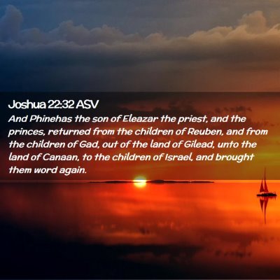 Picture 02 - Joshua 22:32 ASV - And Phinehas the son of Eleazar the priest, and - Bible Verse Picture