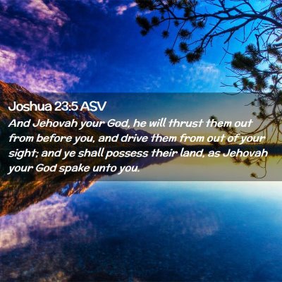Picture 02 - Joshua 23:5 ASV - And Jehovah your God, he will thrust them out - Bible Verse Picture