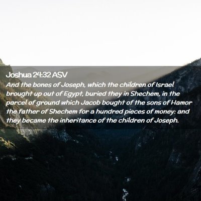 Picture 02 - Joshua 24:32 ASV - And the bones of Joseph, which the children of - Bible Verse Picture