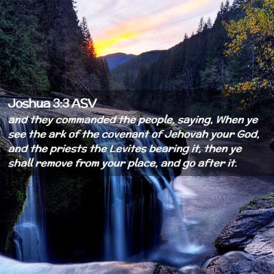 Picture 02 - Joshua 3:3 ASV - and they commanded the people, saying, When ye - Bible Verse Picture