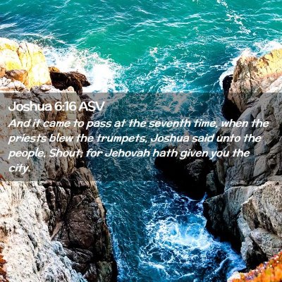 Picture 02 - Joshua 6:16 ASV - And it came to pass at the seventh time, when the - Bible Verse Picture