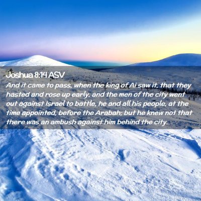 Picture 02 - Joshua 8:14 ASV - And it came to pass, when the king of Ai saw it, - Bible Verse Picture