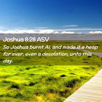Picture 02 - Joshua 8:28 ASV - So Joshua burnt Ai, and made it a heap for ever, - Bible Verse Picture