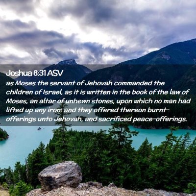 Picture 02 - Joshua 8:31 ASV - as Moses the servant of Jehovah commanded the - Bible Verse Picture