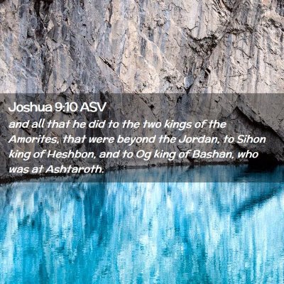 Picture 02 - Joshua 9:10 ASV - and all that he did to the two kings of the - Bible Verse Picture