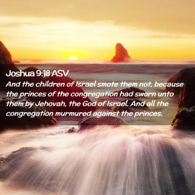 Picture 02 - Joshua 9:18 ASV - And the children of Israel smote them not, - Bible Verse Picture