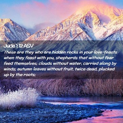 Picture 02 - Jude 1:12 ASV - These are they who are hidden rocks in your - Bible Verse Picture