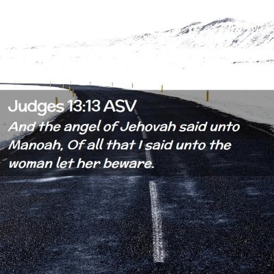 Picture 02 - Judges 13:13 ASV - And the angel of Jehovah said unto Manoah, Of all - Bible Verse Picture