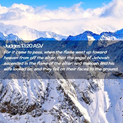 Picture 02 - Judges 13:20 ASV - For it came to pass, when the flame went up - Bible Verse Picture