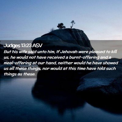 Picture 02 - Judges 13:23 ASV - But his wife said unto him, If Jehovah were - Bible Verse Picture