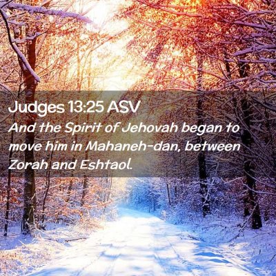 Picture 02 - Judges 13:25 ASV - And the Spirit of Jehovah began to move him in - Bible Verse Picture