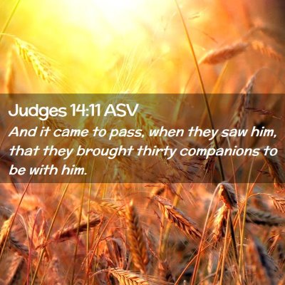 Picture 02 - Judges 14:11 ASV - And it came to pass, when they saw him, that they - Bible Verse Picture