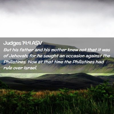 Picture 02 - Judges 14:4 ASV - But his father and his mother knew not that it - Bible Verse Picture