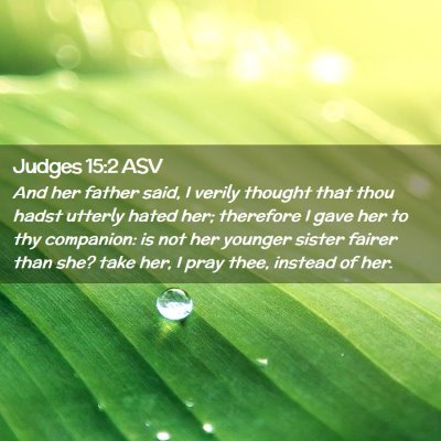 Picture 02 - Judges 15:2 ASV - And her father said, I verily thought that thou - Bible Verse Picture