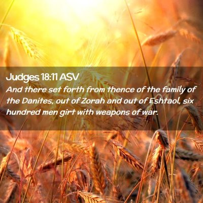 Picture 02 - Judges 18:11 ASV - And there set forth from thence of the family of - Bible Verse Picture