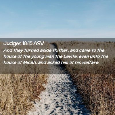 Picture 02 - Judges 18:15 ASV - And they turned aside thither, and came to the - Bible Verse Picture