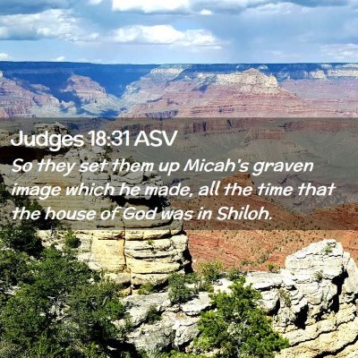 Picture 02 - Judges 18:31 ASV - So they set them up Micah's graven image which he - Bible Verse Picture