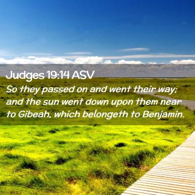 Picture 02 - Judges 19:14 ASV - So they passed on and went their way; and the sun - Bible Verse Picture