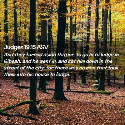 Picture 02 - Judges 19:15 ASV - And they turned aside thither, to go in to lodge - Bible Verse Picture