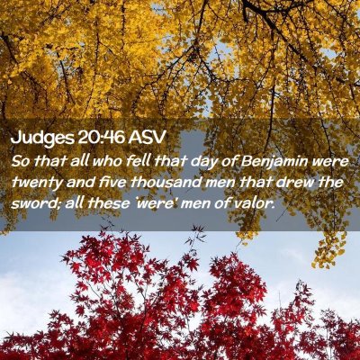 Picture 02 - Judges 20:46 ASV - So that all who fell that day of Benjamin were - Bible Verse Picture