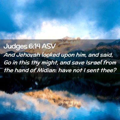 Picture 02 - Judges 6:14 ASV - And Jehovah looked upon him, and said, Go in this - Bible Verse Picture