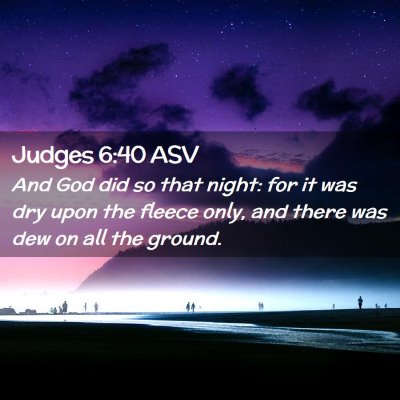 Picture 02 - Judges 6:40 ASV - And God did so that night: for it was dry upon - Bible Verse Picture