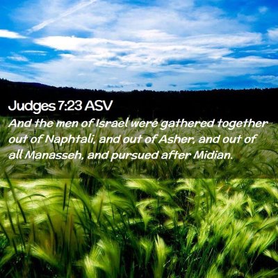 Picture 02 - Judges 7:23 ASV - And the men of Israel were gathered together out - Bible Verse Picture