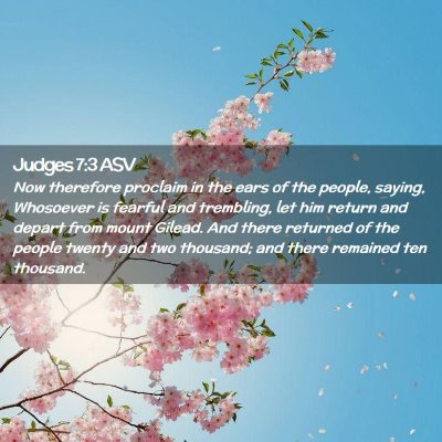 Picture 02 - Judges 7:3 ASV - Now therefore proclaim in the ears of the people, - Bible Verse Picture
