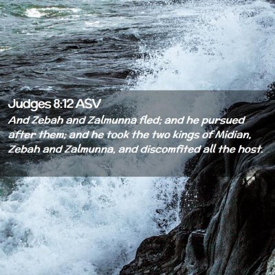Picture 02 - Judges 8:12 ASV - And Zebah and Zalmunna fled; and he pursued after - Bible Verse Picture