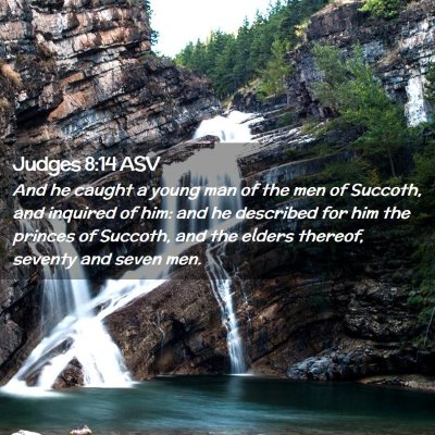 Picture 02 - Judges 8:14 ASV - And he caught a young man of the men of Succoth, - Bible Verse Picture