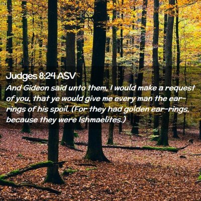 Picture 02 - Judges 8:24 ASV - And Gideon said unto them, I would make a request - Bible Verse Picture
